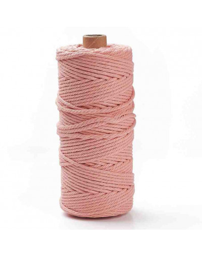 Hilo 100% algodón. Macramé. 3 milímetros grosor. Color: PINK. 100 metros. 1 cono.