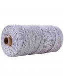 Hilo 100% algodón. Macramé. 3 milímetros grosor. Color: LIGHT STEEL BLUE. 100 metros. 1 cono.