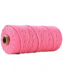 Hilo 100% algodón. Macramé. 3 milímetros grosor. Color: DEEP PINK. 100 metros. 1 cono.