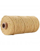 Hilo 100% algodón. Macramé. 3 milímetros grosor. Color: WHEAT. 100 metros. 1 cono.