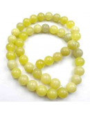 Jade. Limón. 10 milímetros diámetro. 1 mm perforación. 35 unidades hilo aproximado. 1 hilo.