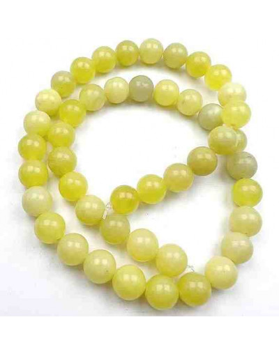 Jade. Limón. 10 milímetros diámetro. 1 mm perforación. 35 unidades hilo aproximado. 1 hilo.