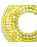 Jade. Limón. 10 milímetros diámetro. 1 mm perforación. 35 unidades hilo aproximado. 1 hilo.