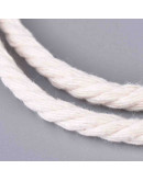 Hilo de algodón para macramé. 5 mm grosor. Color: GHOST WHITE. 100 metros. 1 ud.