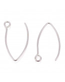 Ganchos aretes. Acero inoxidable. Color plateado. 26x15mm. 0,7 mm grosor. 10 uds.