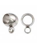 Bail Beads. Acero inoxidable. Color plateado. 5x9x6 mm. 4 mm perforación. 5 uds.