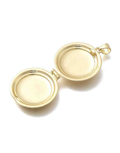 Religión: San Benito. Portafotos. Aleación cobre. Baño 18k Gold. 26.5x22x7 mm. 3.5x4 mm cierre. 1 ud