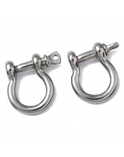 Cierre Ring Clip. Acero inoxidable. Color plateado. 26x25x4~8.5 mm. 2.3 mm perforación. 1 ud.