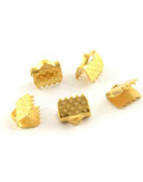 Terminales. Acero inoxidable. Color dorado. 6x6,5 milímetros. 1.5 mm perforación. 2 uds.