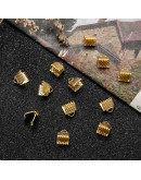 Terminales. Aleación de cobre. Color dorado. 6x7 milímetros. 2 mm perforación. 40 uds.