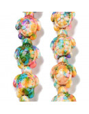 Howlite sintético. Tortugas. Colorful. 17x14x7.5 mm. 1,6 mm perforación. 22 uds hilo aprox.