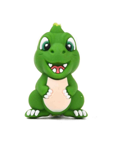Dinosaurio. Silicona Beads. 30x20x16 mm. 2 mm perforación. 1 ud.