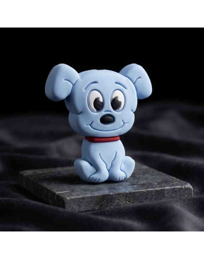 Perro. Silicona Beads. 28x25x7.5 mm. 2 mm perforación. 1 ud.