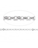 Acero inoxidable. Color plateado. Link ovalado. 1.5x1.3x0.3 mm. 1 mt.