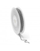 Acero inoxidable. Color plateado. Link ovalado. 1.5x1.3x0.3 mm. 1 mt.