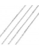 Acero inoxidable. Color plateado. Link ovalado. 2.5x2x0.5 mm. 1 mt.