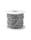 Acero inoxidable. Color plateado. Link ovalado. 2.5x2x0.5 mm. 1 mt.