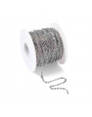 Acero inoxidable. Color plateado. Link ovalado. 2.5x2x0.5 mm. 25 mts.