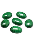 Malaquita natural. Ovalado. 18x13 milímetros. 5 mm grosor. Sin perforación. 1 ud.