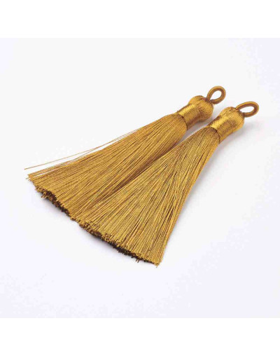 Tassel. Nylon. KHAKI. 83~92x9~10 mm. Agujero 1.5~4 mm. 2 uds.