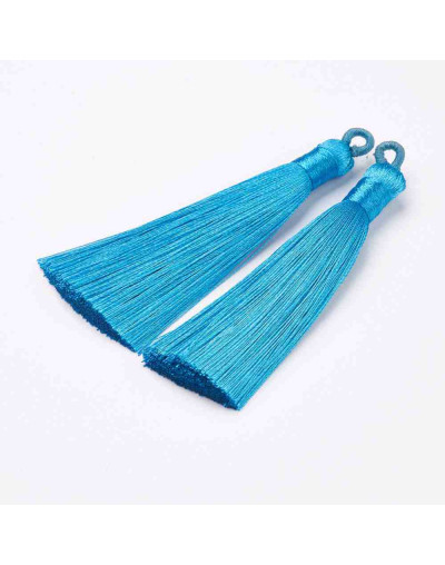 Tassel. Nylon. LIGHT BLUE. 83~92x9~10 mm. Agujero 1.5~4 mm. 2 uds.