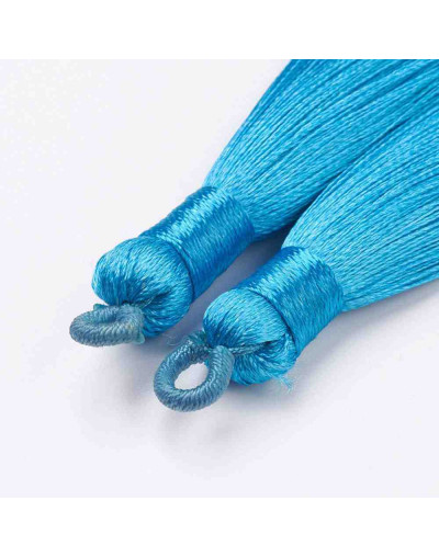 Tassel. Nylon. LIGHT BLUE. 83~92x9~10 mm. Agujero 1.5~4 mm. 2 uds.