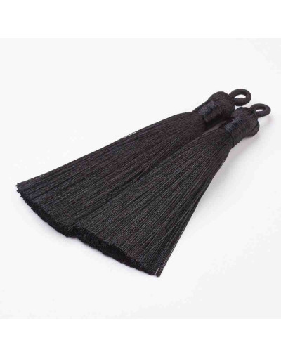 Tassel. Nylon. BLACK. 83~92x9~10 mm. Agujero 1.5~4 mm. 2 uds.