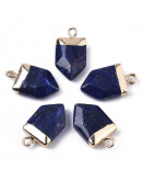 Lapislazuli. Engarce de aleación. Color dorado. 19x10.5x4.5 mm. Agujero 1,5 mm. 1 ud.