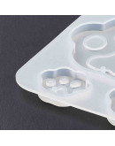 Molde silicona. Para resina. Huellas. 67x127x5 mm. 2 mm perforación. 1 ud.