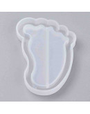 Molde silicona. Para resina. Huella pie. 62x47x8 mm. 1 ud.