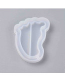 Molde silicona. Para resina. Huella pie. 62x47x8 mm. 1 ud.