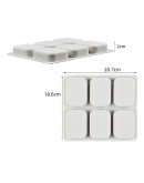 Molde para jabones. Rectángulo. 6 espacios. Grado alimentario. 207x186x20 mm. 1 ud.