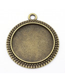 Moneda. Aleación de cobre. Color Bronce. 29x25.5x2 mm. Agujero 1.5 mm. Trabajo 25 mm. 2 uds.