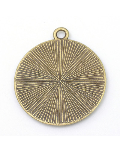 Moneda. Aleación de cobre. Color Bronce. 29x25.5x2 mm. Agujero 1.5 mm. Trabajo 25 mm. 2 uds.