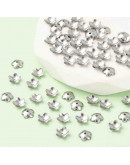 Acero inoxidable. Color plateado. 6 mm diámetro. 0,7 mm perforación. 20 uds aprox.