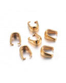 Cierre para dijes Acero inoxidable Color dorado 7x6x4 mm 5 unidades