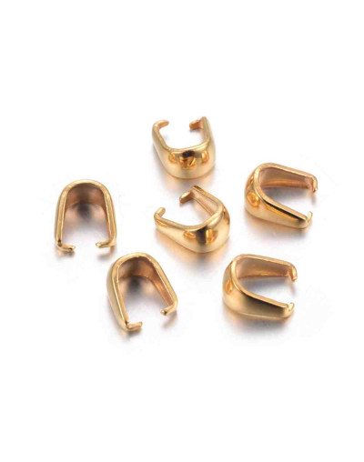 Cierre para dijes Acero inoxidable Color dorado 7x6x4 mm 5 unidades