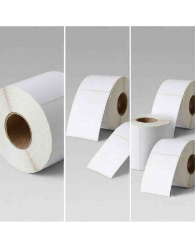 Etiquetas adhesivas para impresora térmica. 50  mm ancho x 70 mm alto. Rollo 500 unidades.