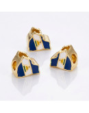 Nicaragua Mapa. Pandora Charm. Aleación Cobre. Baño 18KGold. 13x11x7 mm. 5 mm perforacion. 1 ud.