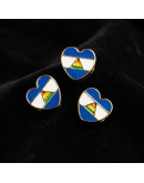 Nicaragua Corazón. Aleación de Cobre. Baño 18K Gold. 12x11x5 milímetros. 3 mm perforacion. 1 ud.