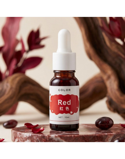 Pigmentos para resina. Color transparente rojo. 10 ml. 1 unidad.