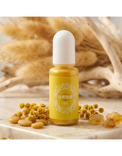 Pigmentos para resina. Color perlado amarillo. 10 ml. 1 unidad.