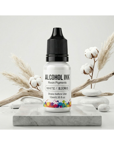 Pigmentos para resina. Tintes al alcohol. Color blanco. 10 ml. 1 unidad.