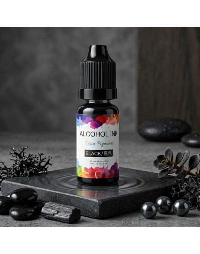 Pigmentos para resina. Tintes al alcohol. Color negro. 10 ml. 1 unidad.