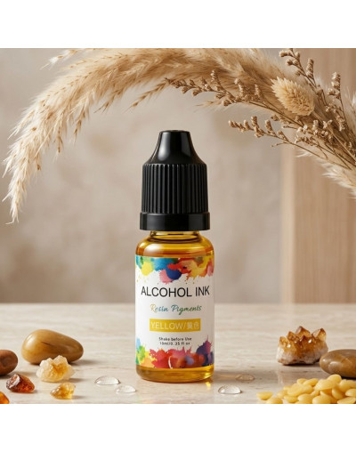 Pigmentos para resina. Tintes al alcohol. Color amarillo. 10 ml. 1 unidad.