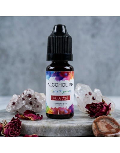 Pigmentos para resina. Tintes al alcohol. Color rojo. 10 ml. 1 unidad.