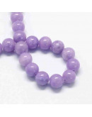 Jade. Medium Purple Teñido. 06 mm diámetro. 1 mm perforación. 60 uds hilo aprox. 1 hilo.