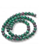 Piedra Natural. Imitación Ruby Zoisite. Teñido. 08 mm diámetro. 1 mm perforación. 45 uds hilo aprox.