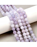 Cuarzo. Light Purple Teñido. 08 mm diámetro. 1 mm perforación. 45 uds hilo aprox. 1 hilo.