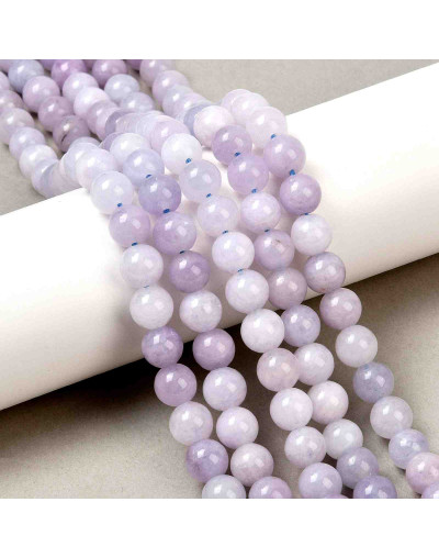 Cuarzo. Light Purple Teñido. 08 mm diámetro. 1 mm perforación. 45 uds hilo aprox. 1 hilo.